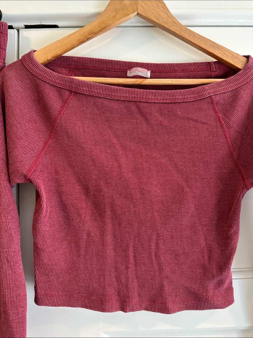 Free Peoplr Women’s Burgundy Set  -  cropped top and wide leg pants - Picture 2 of 5
